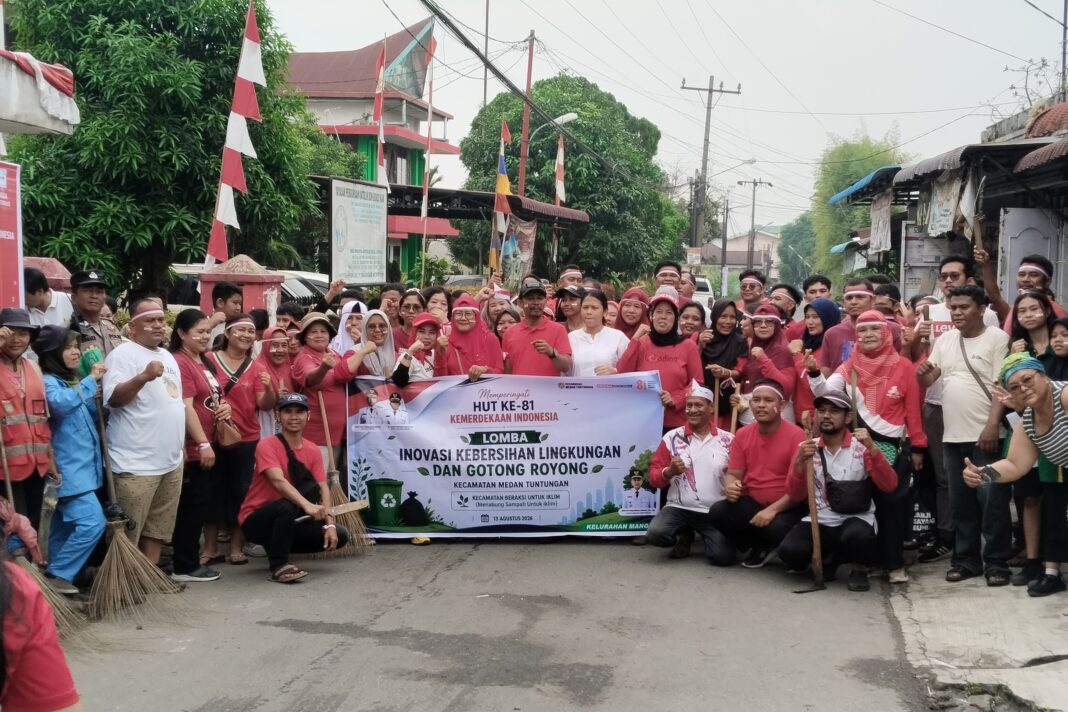 Semarak HUT RI ke-81, Pelajar hingga Warga Gotong Royong di Kompleks Budi Murni Medan